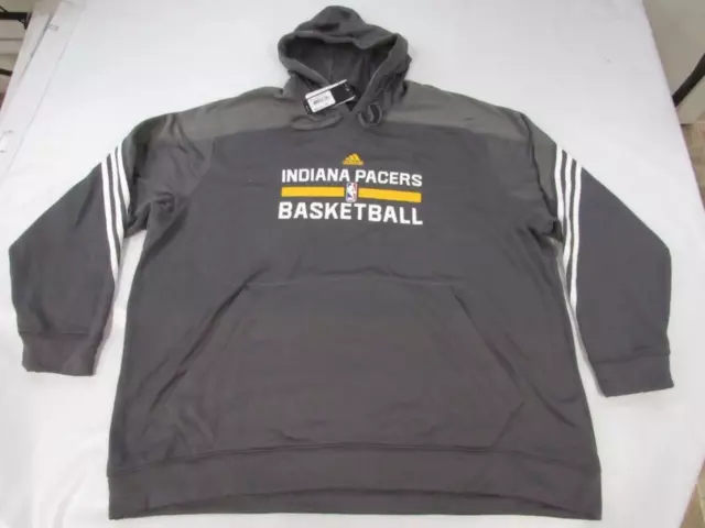 NEW INDIANA PACERS Basketball Mens Size 4XL 4XLarge Gray Adidas Hoodie ...