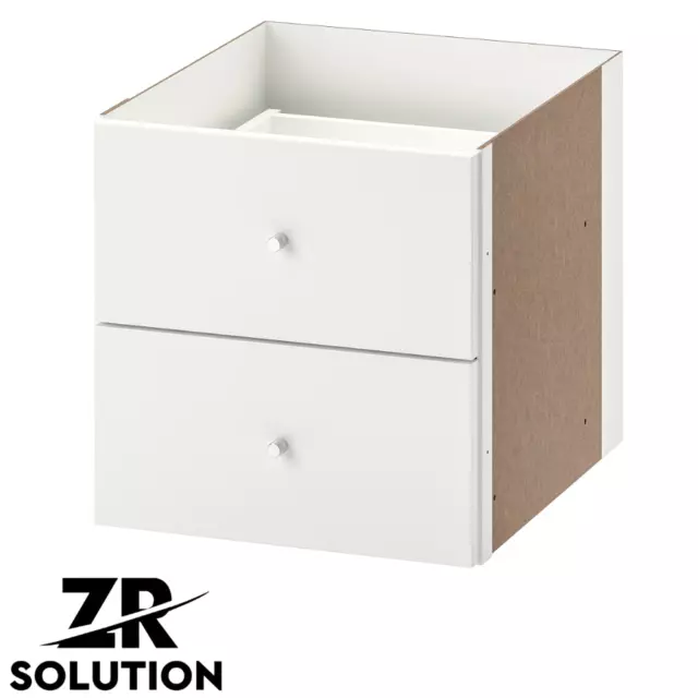 Ikea Kallax Insert 2 Drawer Cube Wooden Bookcase Storage Display Shelves Unit