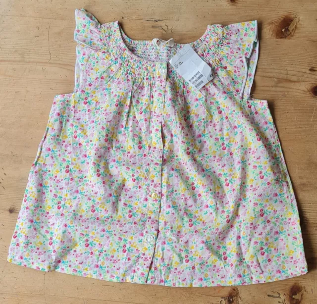 BNWT H&M Girls Ditsy Floral Button Through Summer Top Age 5-6 years
