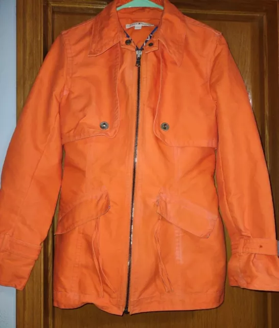 Tommy Hilfiger Jacket/Coat Sz 10 Orange Blue Liner Great Condition Trench