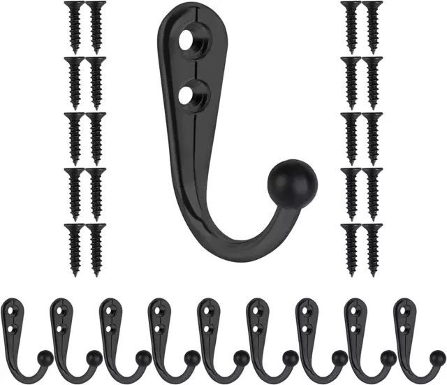 Metal Wall Hooks Heavy Duty For Coat, Closet, Hanging key, Backpack 10 PCS