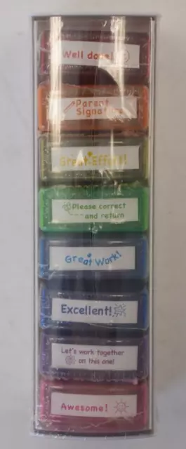 Bertiveny Teacher Stamps Classroom Grading 8 Pack Rainbow Colored School Supply