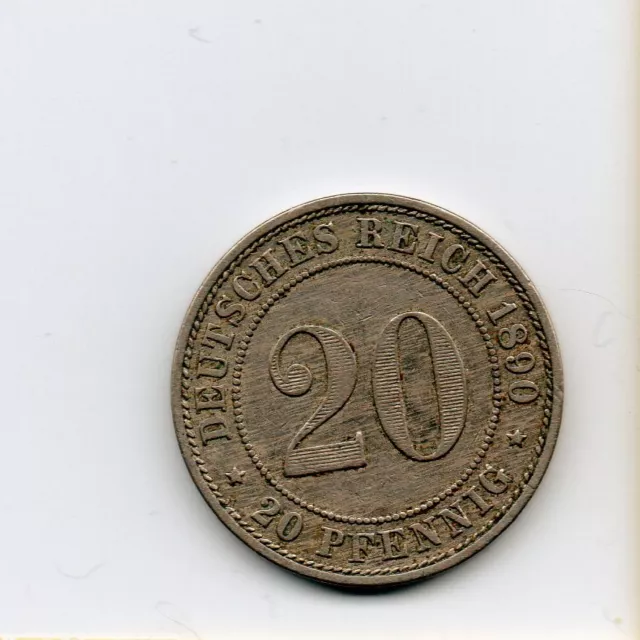 Kaiserreich - 20 Pfennig - 1890-A - J.14 - Ss/Vz