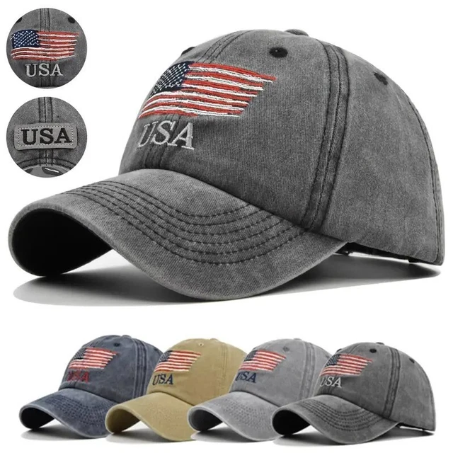 Casquette de Baseball pour Homme et Femme avec Drapeau Americain