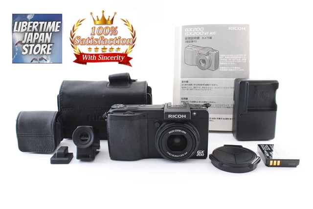 Ricoh GX200 12.1MP Compact Digital Camera Black VF-1 Kit [Near Mint] JAPAN A891