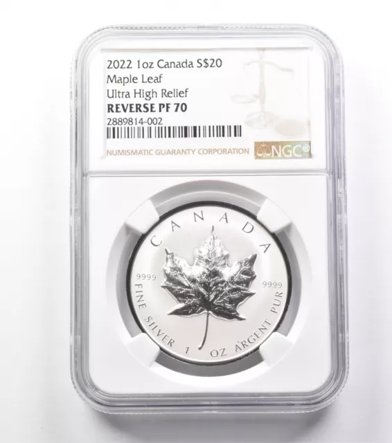 2022 Canada $20 Silver Maple Leaf 1 Oz Ultra High Relief Reverse PF70 NGC *9875