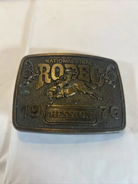 1976 NFR National Finals Rodeo Hesston Limited Edition Bicentennial Belt Buckle