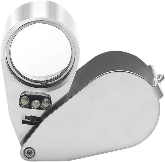 40X Loupe Bijoutier Loupe De Poche Pliable Loupe Éclairante Avec Lumière LED Et