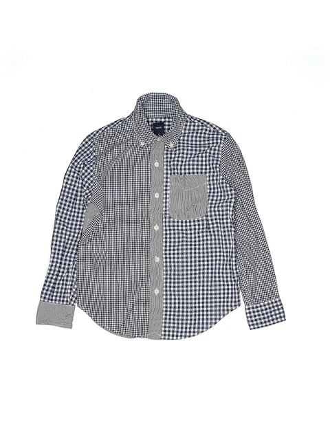 Gap Kids Girls Blue Long Sleeve Button-Down Shirt 8