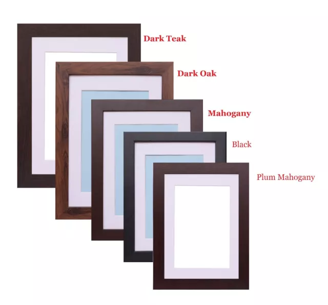 Photo Picture Frame Poster Frame With White Mount Black Dark Oak Mahogany Frames