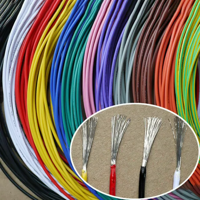 16AWG~30AWG Gauge Electric Wire Tinned Copper Flexible PVC Hookup Multicolor