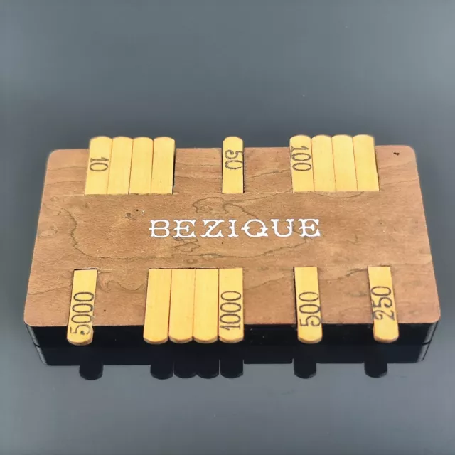 Segnapunti per il gioco di carte BAZZICA "Bezique"  Vintage Retrò in LEGNO Raro