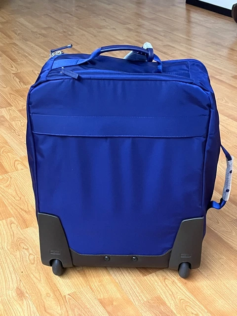 Tumi Voyageur Nylon Leisure Travel Blue Carryon Luggage Suitcase Wheels Black 3
