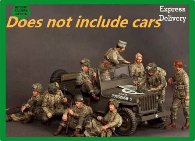 1/35 Resin Figure Kit 9pcs Soldiers US Army 101st Airborne Division (no car) WW2