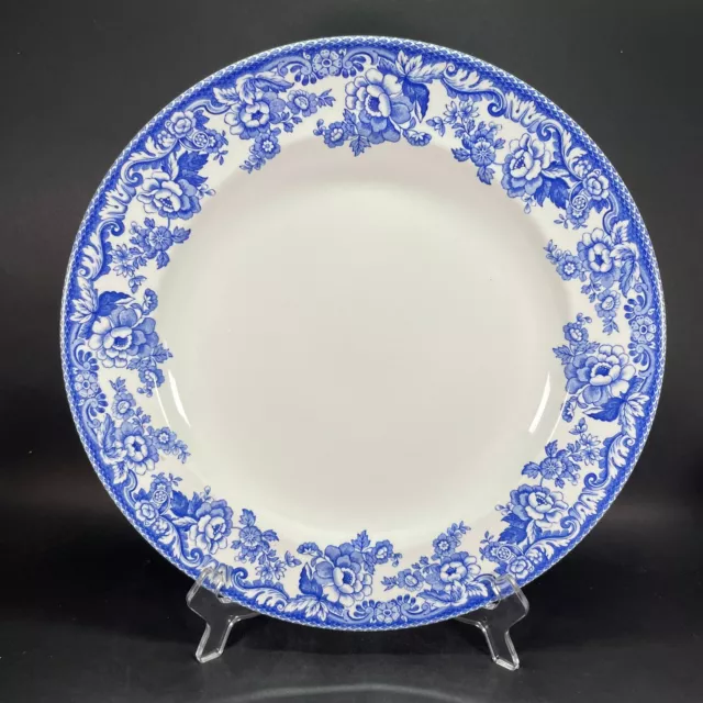 SPODE 12-1/2" Round Platter Chop Plate - DELAMERE BLUE Floral - England