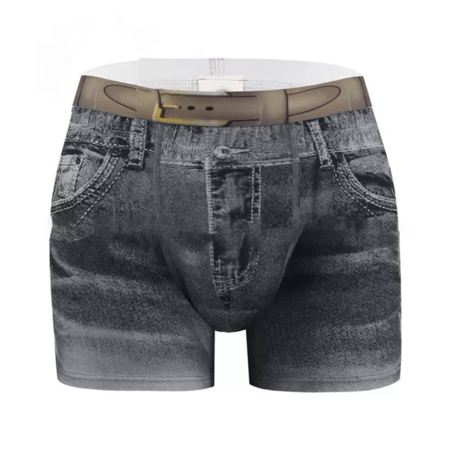 Slip Pantaloncini Biancheria Boxer Stampa 3D Solida Bauli Jeans Intima Uomo 2