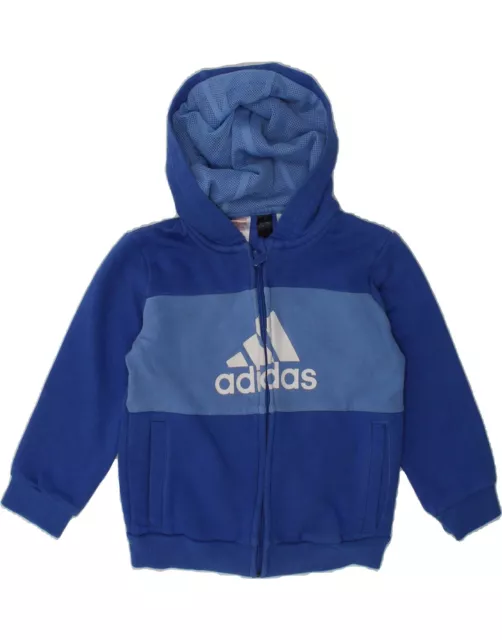 ADIDAS Baby Boys Graphic Zip Hoodie Sweater 18-24 Months Blue Cotton AP13