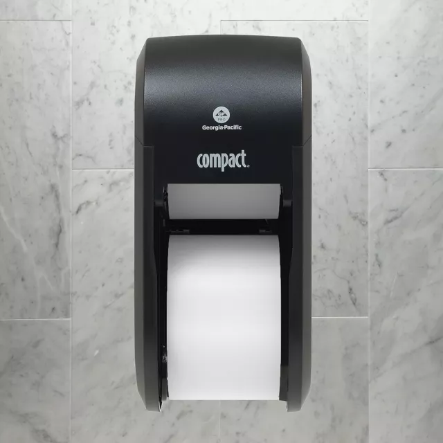 Compact 2-Roll Vertical Coreless High-Capacity Toilet Paper Dispenser by GP PRO