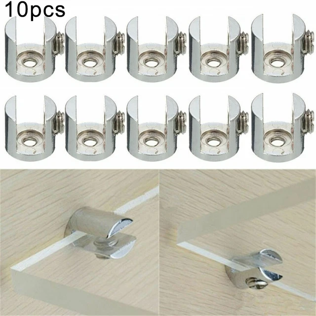 Supporto per specchio in lega di alluminio con morsetto in vetro da 4 pezzi con vi supporto a parete per supporto per staffe di supporto per ripiano