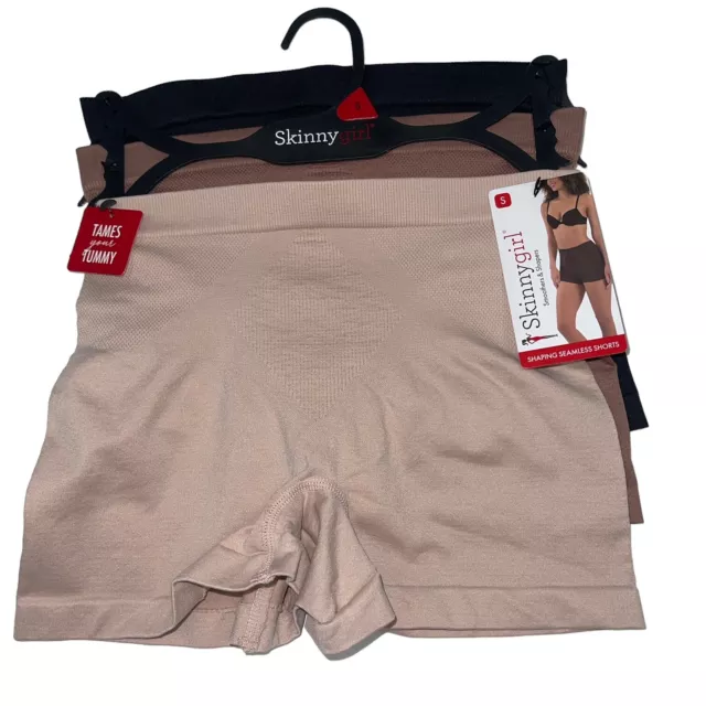Skinny Girl 3 Pack Shaping Seamless Shorts M Tummy Toning Taupe Tan Black  #7630