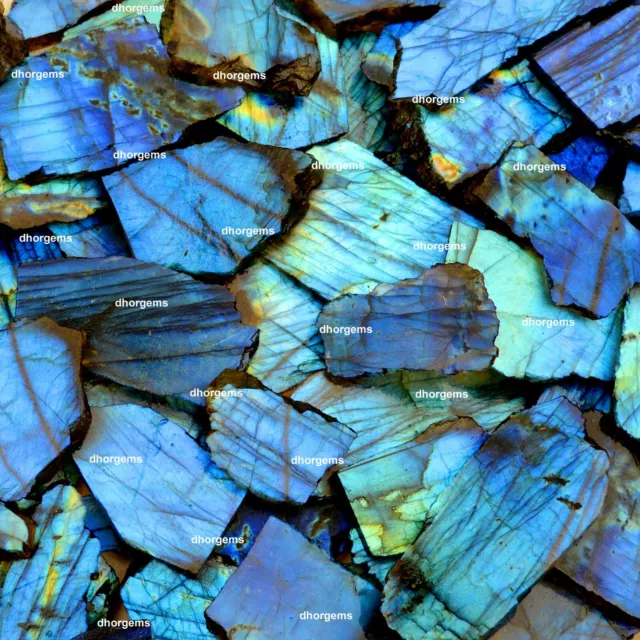 7500cts labradorite blue fire slab natural gemstone slices raw specimen crystal 2