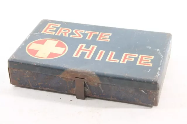 1 x alter 1. Hilfe Kasten Blechkasten Verbandkasten Blechdose Sammler Oldtimer