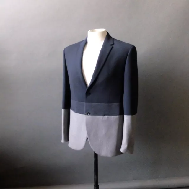 Neil Barrett Blue & Grey Gab Blazer sz S 48 US 38 Slim Fit Sport Jacket Italy