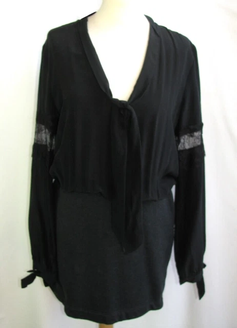Twin Set Simona Barbieri - Robe M. Longues Gris & Soie Noir T S = 36 - Excl Etat