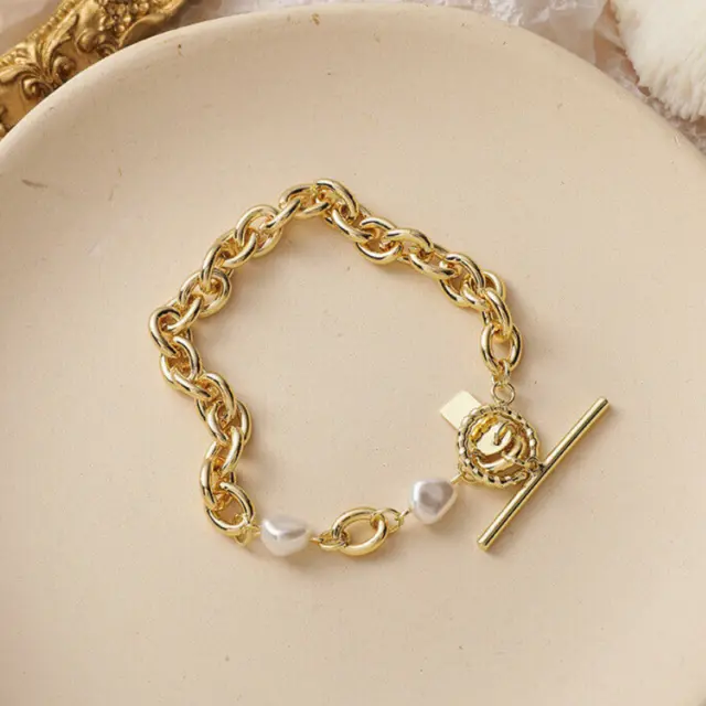 Natural Baroque Pearl Bracelet for Women Fashion Punk Beaded Hand Chain Handmade