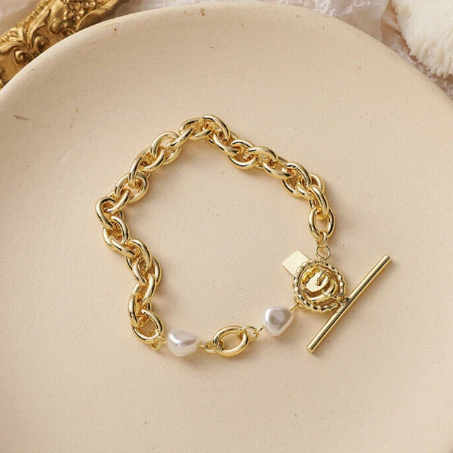Natural Baroque Pearl Bracelet for Women Fashion Punk Beaded Hand Chain Handmade