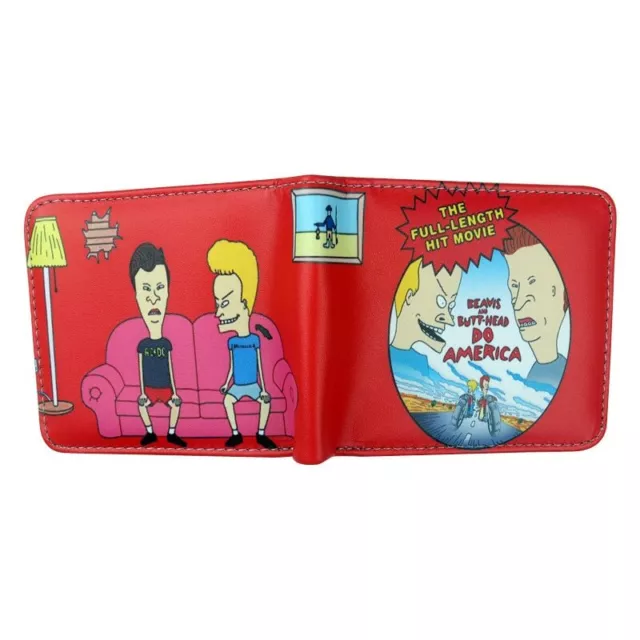 New Anime Beavis And Butt-Head Bifold Wallet With Coin Pocket Boys Girls Purse 3