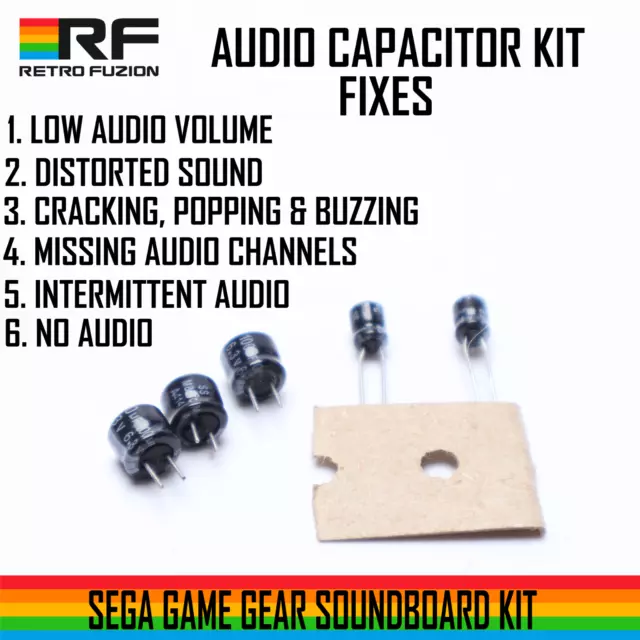 Sega Game Gear Capacitor Replacement Kit - Powerboard, Soundboard, Mainboard - 3