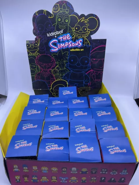 KidRobot 2008 Simpsons Series 1  Set Of 17 Opened Boxes As Is w/ Display