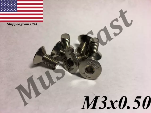 M3 x 0.5 Flat Socket Head Cap Screw 8-18 Stainless Steel 6,8,10,12,16,20,25mm