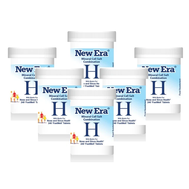 NEW ERA H (Bulk x6 POTS) Mineral Cell Salt Combination H HayFever 80+ Sold £60.00 PicClick UK