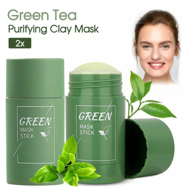 2x Green Tea Cleansing Facial Mask Stick Purifying Blackhead Acne Remover