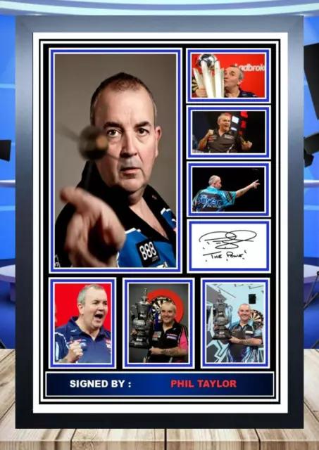 (37) phil taylor darts legend signed photograph framed unframed reprint ++++++