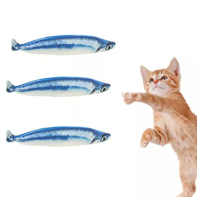 Confezione da 3 giocattoli per gatti Saury Fish, giocattoli per masticare per gatti, gioco per menta gatto7929