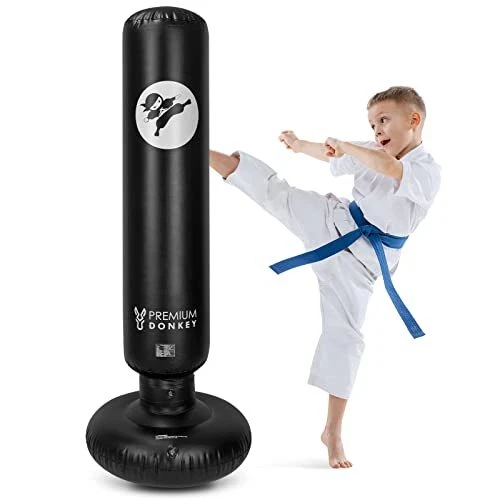 Inflatable Punching Bag for Kids - 63" Free-Standing & Immediately Bounce-Back