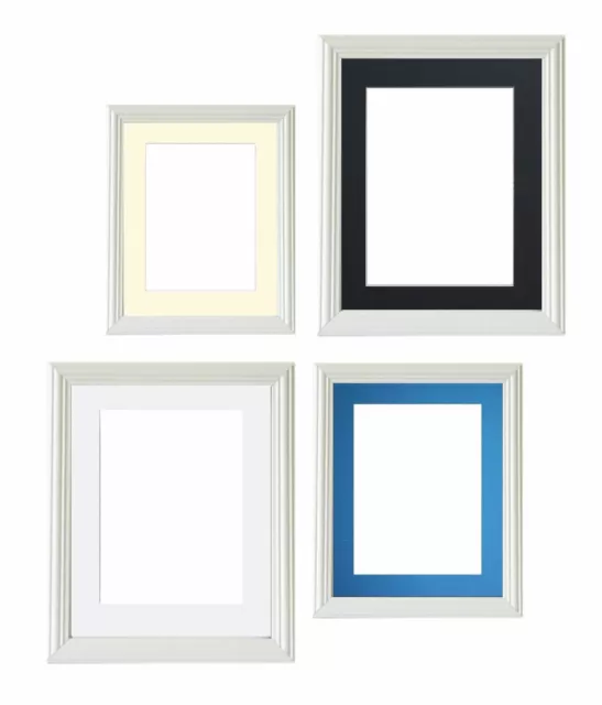 Black & White Photo Frame With Mount Multi Aperture Picture Poster Frame