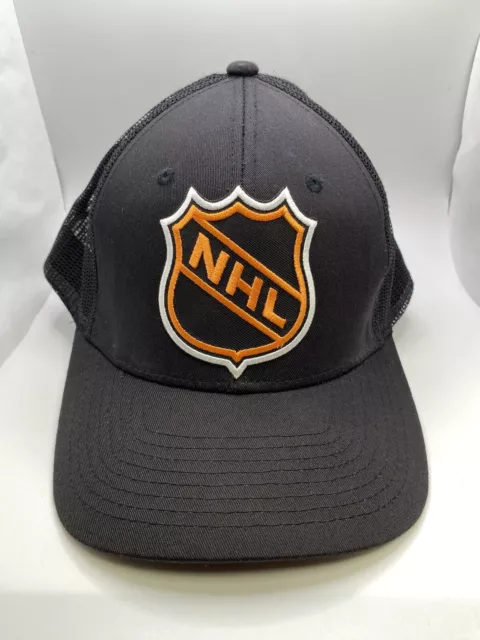 RETRO THROWBACK VINTAGE NHL HOCKEY TRUCKER MESH ORANGE SHIELD LOGO HAT CAP  NEW