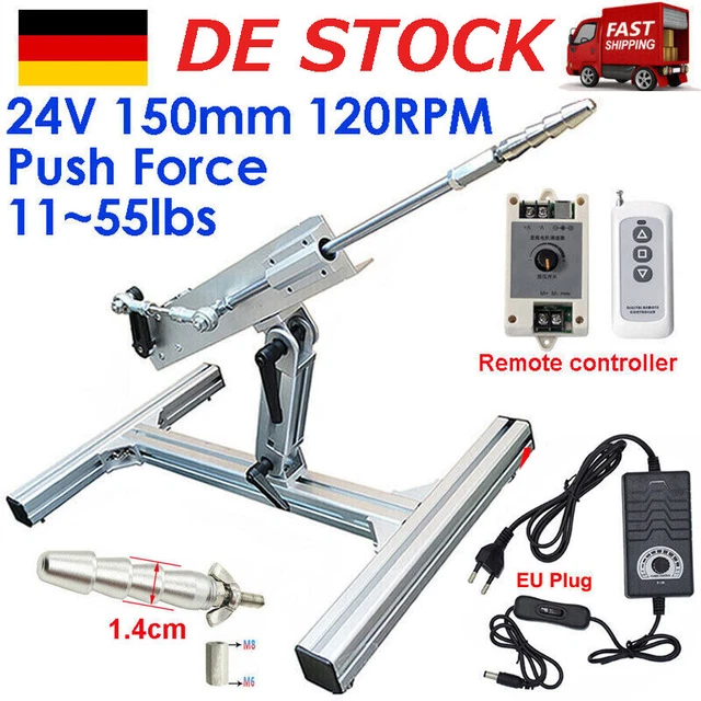 Produktbild von DC24V Linearantrieb 30–150 Mm Hub – 18 Kg Schub, Einstellbare Geschwindigkeit, Mit Fernbedienung & Regler