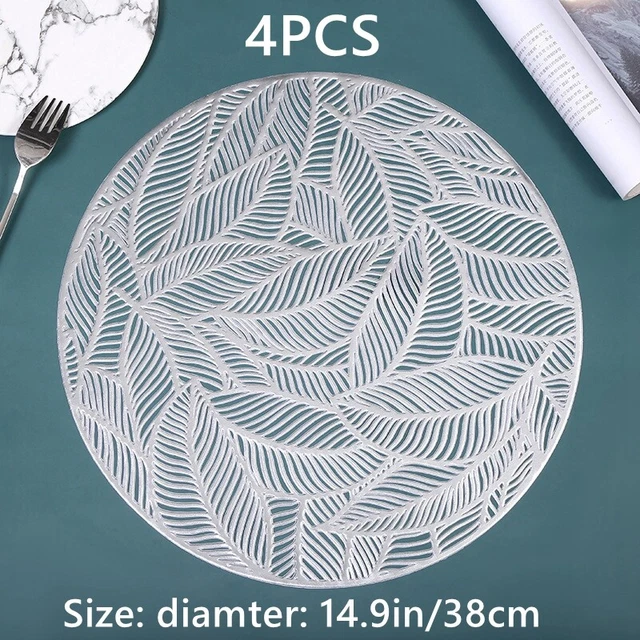 Lot De 4 Napperons Dentelle Florale Ronds - Dessous De Verre Brodé - Fête Banquet