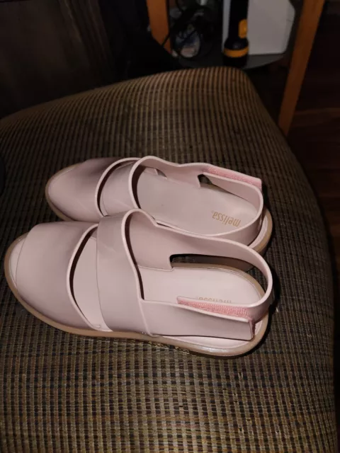 NIB Melissa Soho Platform Sandals Size 7 Pink Jelly Strappy Sandal Shoe