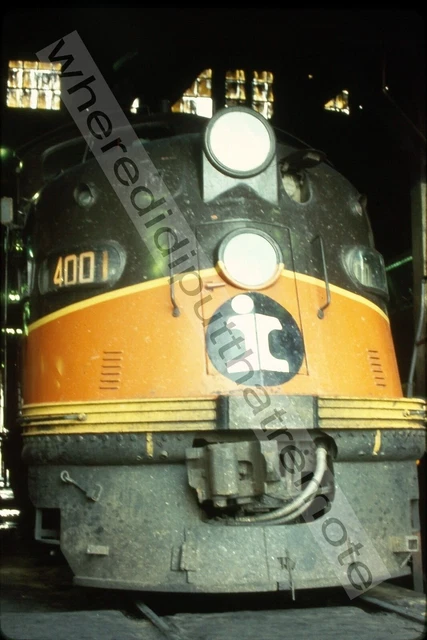 Original Slide Illinois Central IC 4001 EMD E6A 27th St. Chicago ILL 7-17-70