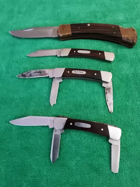 Buck-(4) pocket knives 1-110, 1-704 & 2-703 for (Parts/repair) 2