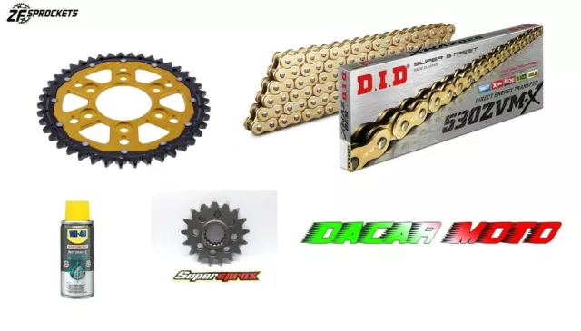 Set Transmission Chain Sprocket Gold Ducati Multistrada 1260 Enduro < 2020