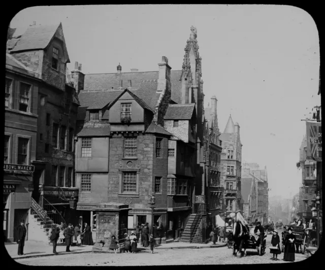 JOHN KNOXS HOUSE EDINBURGH C1890 OLD PHOTOGRAPH Magic Lantern Slide