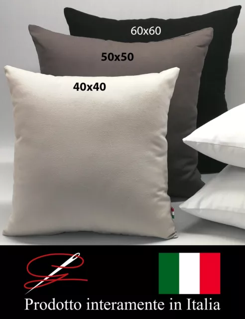 Set coppia fodere fodera per cuscini divano 40x40 50x50 60x60 in cotone  cerniera