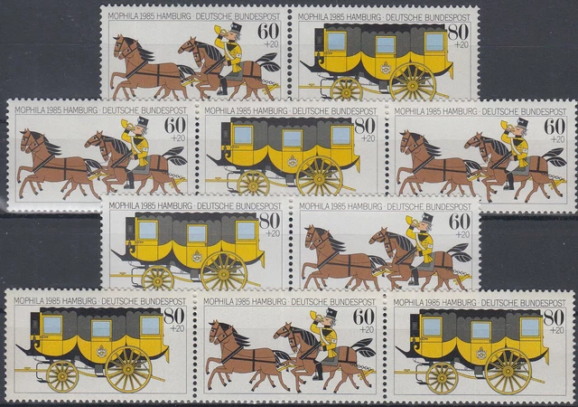 BRD / Bund alle 4 Zusammendrucke aus ZD Bogen 1255-56 MOPHILA postfrisch (1959)